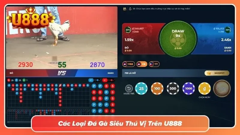 Giao diện lựa chọn sảnh đá gà