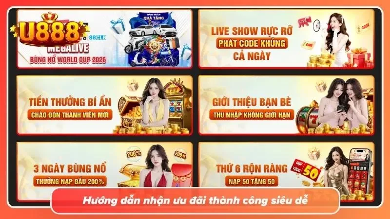 Cách nhận khuyến mãi U888 đơn giản và dễ thành công
