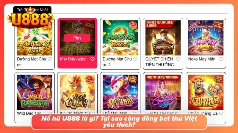 Tìm hiểu sơ lược về nổ hũ tại U888