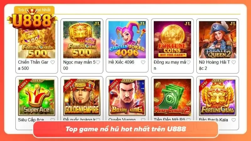 Các tựa game top đầu hot nhất tại U888