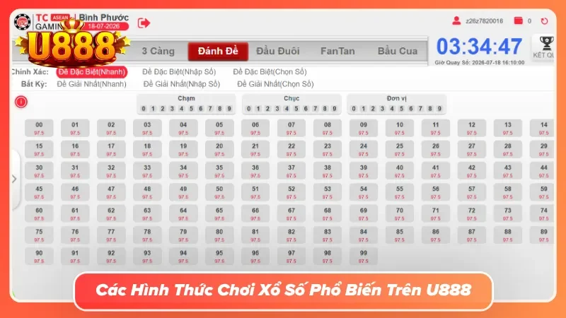 Các Hình Thức Chơi Xổ Số Phổ Biến Trên U888