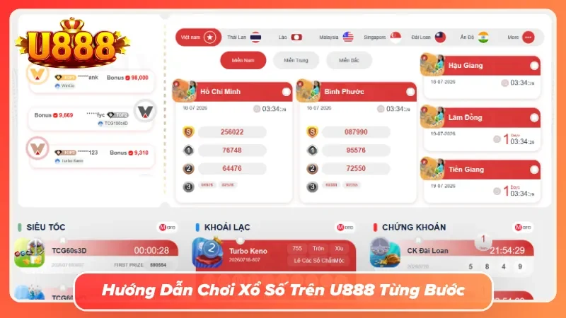 Hướng Dẫn Chơi Xổ số Trên U888 Từng Bước